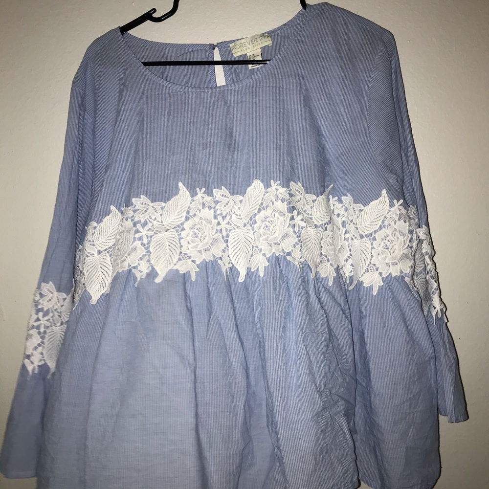 Forever21+ light blue blouse